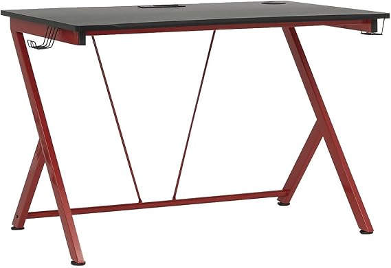 SD STUDIO DESIGNS Quest Gaming Table, Black,red