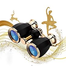 ESSLNB Opera Glasses Binoculars for Women Adults 4X30mm Theater Glasses Compact for Theater and Concerts Antique Binoculars with Case Removable Chain (Black)