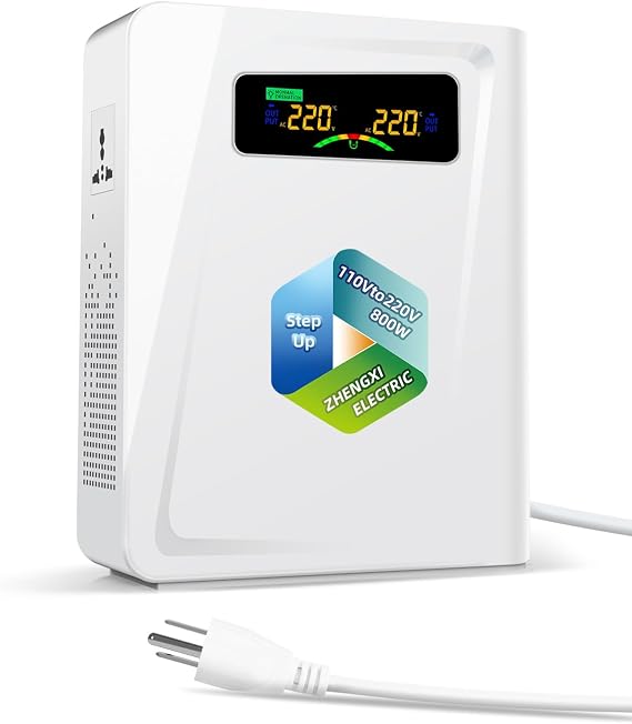 Step Up Voltage Converter Transformer 110v to 220v Full Load Capacity 800W, Power Voltage Transformer 120V to 240V for European Asian Appliances Used in US Canada