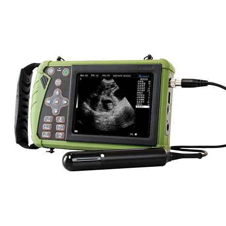 Upgraded 3.5MHz Rectal & Convex Dual-Use Probe Veterinary Ultrasound Machine for Cattle and Horse, Portable Handheld Vet Scanner for Pregnancy and Reproduction Check on Farm