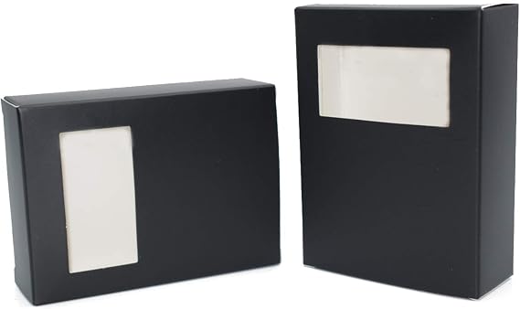 Black Soap Packaging Box for Homemade Soap with Rectangle Open Window | 25pcs