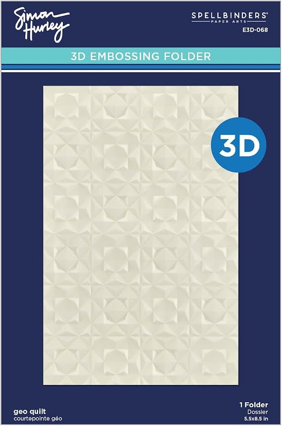 Spellbinders E3D-068 Geo Quilt 3D Embossing Folder by Simon Hurley