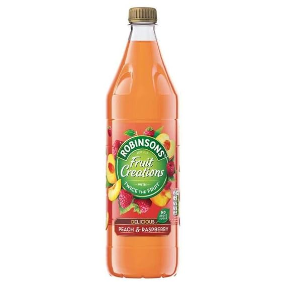 Robinsons Fruit Creations, Real Fruit Squash, Low Calorie, Delicious Peach and Raspberry 1L