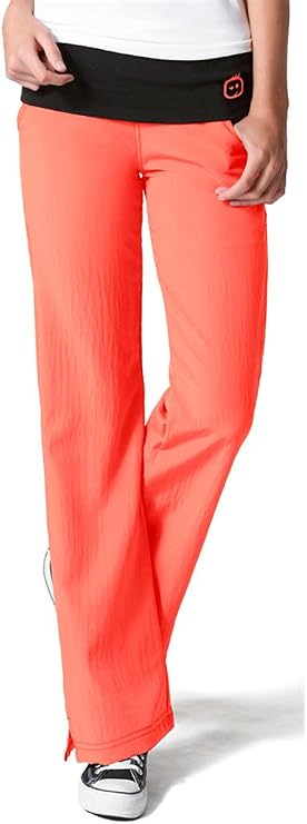 WonderWink Women's Petite Four Stretch Fold Over Knit Waist Scrub Pant, Petite, Coral Reef, 2X-Large Petite