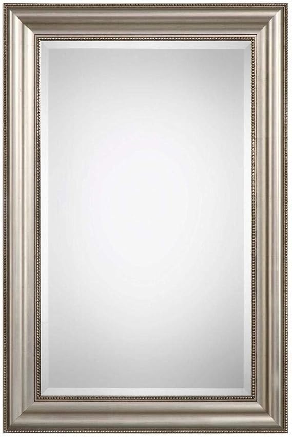 Moss + Fig Gemma Champagne Silver Leaf Wall Mirror | Rectangular Wall Mirror in Antiqued Champagne Silver Leaf Finish (24 in. W x 36 in. H Rectangle Mirror)