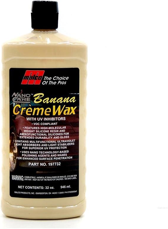 Malco Nano Care Banana Creme Wax for Automotive Finishes, 32 Ounce