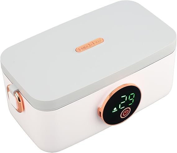 Electric Lunch Box, 1L Capacity USB Rechargeable Cordless Heated Lunch Box 60W Fast Heating Lunch Box for Travel, Office, Car for Men, Women, Adults