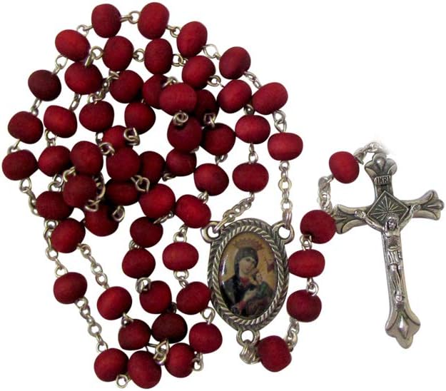 Our Lady of Perpetual Help Perpetuo Socorro Rose Scented Rosary Free Prayer Card Blessed By Pope Francis