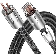 Viborg 20A Hi-end Power Cord, 6.6FT, 2x9AWG, HiFi Power Cable, US AC Mains Cord Audiophile Power Wire with Pure Copper Power Plug US+IEC C19 Connector