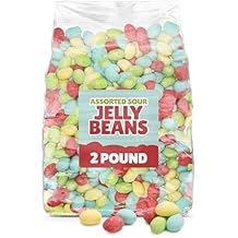 Easter Sour Jelly Beans Candy - 2 lb Bulk Bag, Spring Pastel Colored JellyBeans for Easter Basket Stuffers, Egg Fillers & Party Favors