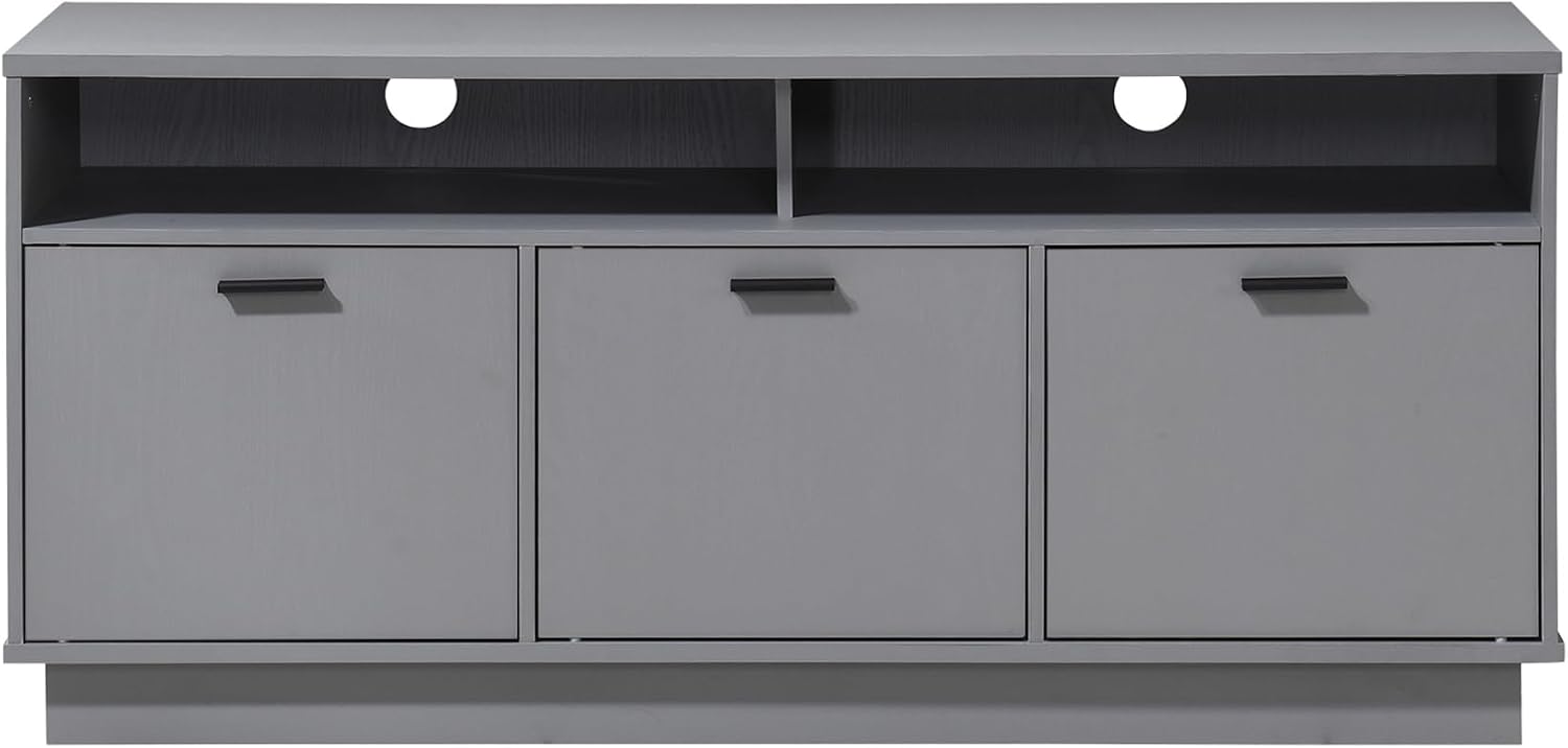 Andmakers 47.24 in. Grey Wood TV Stand with 3 Storage Cabinets Fits TVs up to 55 in