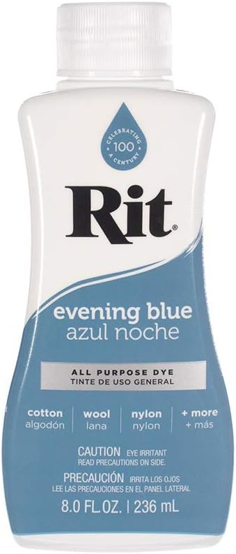 Rit Dye Liquid Wide Selection of Colors 8 Oz. (Evening Blue)