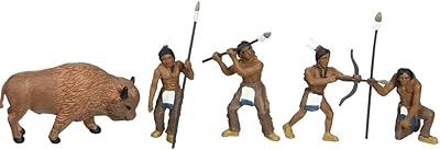 Woodland Scenics SP4444 1.5-Inch Scene Setters Figurine, NativesBuffalo, 5Pack