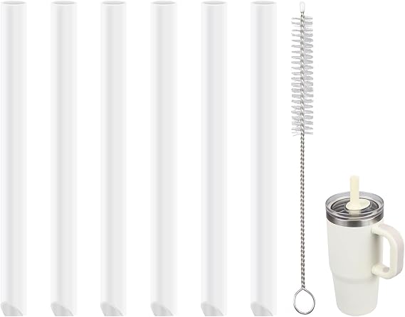 Replacement Straws Compatible With YAYA 12oz My First Travel Tumbler, with 1 Brush (Pack of 6)