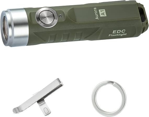 RovyVon Aurora A1 G4 Keychain Flashlight, Max 650 Lumen Super Bright with EDC Mini Size, 5 Mode Easy Use, USB-C Rechargeable, Waterproof, Perfect for Camping Emergency Outdoor(ArmyGreen)