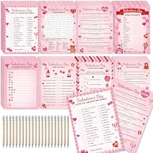 gisgfim 231Pcs Valentines Day Party Games Cards Valentines Gnome Bear Trivia Word Search Scramble Maze Games Sweet Party Gifts Supplies for School Classroom Family Activities Holiday Birthday Favor