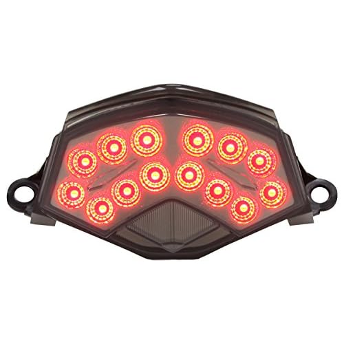 Integrated Sequential LED Tail Lights Smoke Lens for 2009-2012 Kawasaki Ninja ZX-6R, 2008-2010 ZX-10R, 2007-2009 Z1000