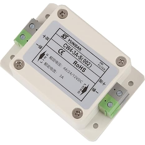Taidacent 12V 24V 36V 48V DC Power Supply Filter Terminal Block DC Line Filter 1A 3A 6A 20A 30A Waterproof EMI Filter for Electronic Equipment and Measuring Instruments (1A)