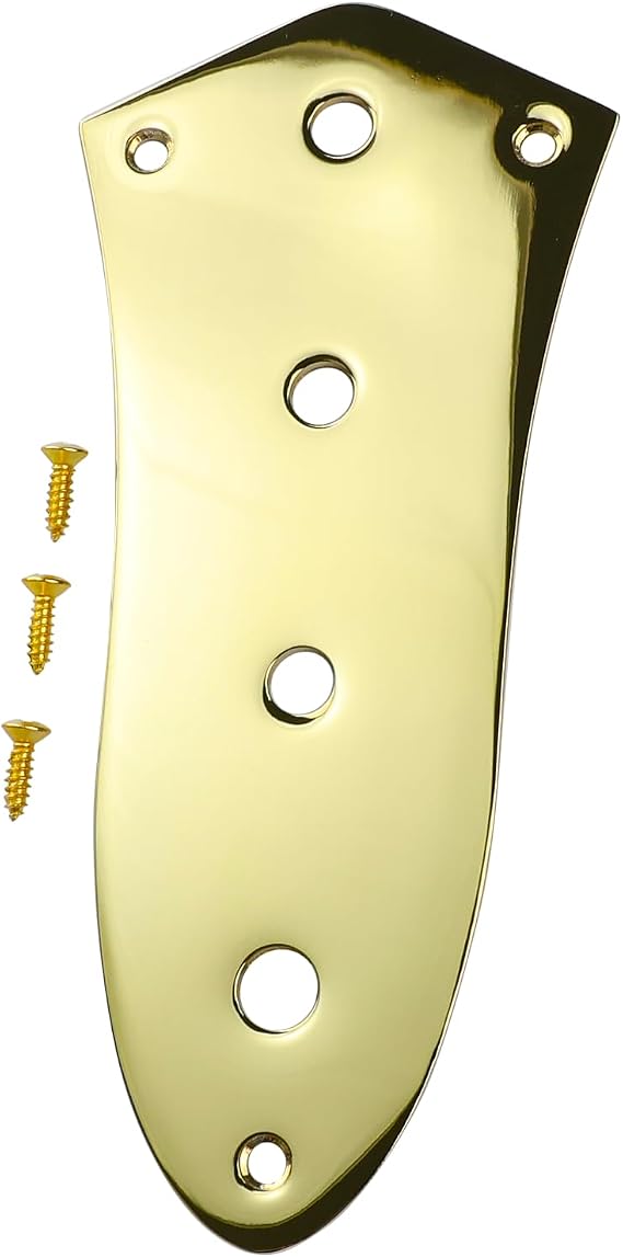 Bass Control Plate 4 Holes Vintage Stainless Steel Control Plate Fits Most Models Jazz Bass Guitar Replacement Parts Gold