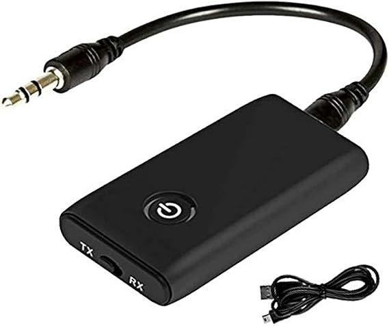 Bluetooth 5.0 Transmitter Receiver, 2-in-1 Wireless 3.5mm Adapter Mini Portable 3.5mm Wireless Bluetooth Audio Adapter with Low Latency, Suitable for Cars, Speakers, Stereo Systems and Headphones