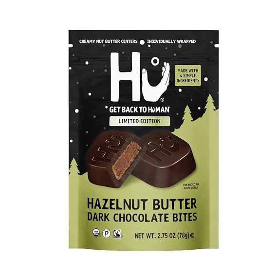 Hu Kitchen Hazelnut Butter Dark Chocolate Bites, 2.75 Ounce