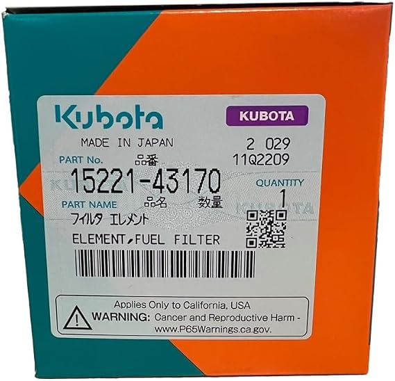 Kubota Engine of America Genuine OEM Fuel Filter 15221-43170