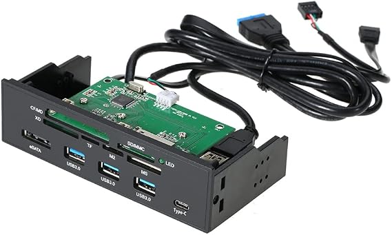 Docooler Sunshine-tipway STW 5.25 inches Internal Card Reader Media Multi-Function Dashboard PC Front Panel Type-C USB 3.1 USB 3.0 Support CF MD XD MMC TF M2 MS