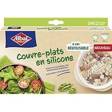 Albal Silicone Dish Cover Set M/L x 2, Reusable and Durable, Dishwasher Safe, Freezer, Microwave, 15 cm and 20 cm