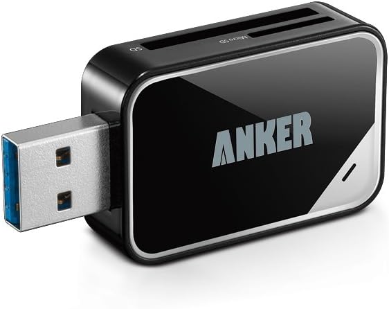 Anker 2-in-1 USB 3.0 SD Card Reader for SDXC, SDHC, SD, MMC, RS-MMC, Micro SDXC, Micro SD, Micro SDHC Card and UHS-I Cards
