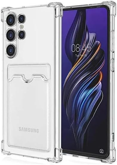 Samsung S25 Ultra İle Uyumlu Yüksek Kalite Özel Kartlıklı Şeffaf Telefon Kılıfı – Arka Cepli Cüzdanlı Silikon Koruyucu Kapak, Darbe Emici Esnek TPU, Günlük Kullanıma Uygun SZR03