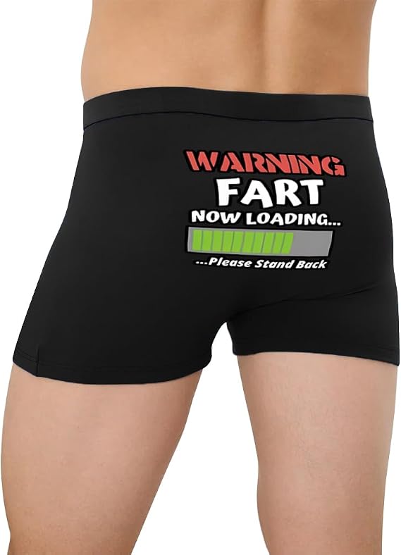 Novelty Boxer Briefs For Men Funny Pattern Behind the Underwear Buttocks