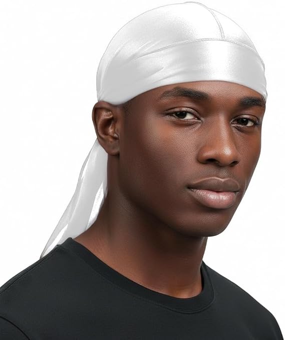 Silky Satin Durags for Men Women Durag Silk Satin Du Rags Long Tail Do Rag Cap Designer Doo Rags Cap Headwrap for Waves