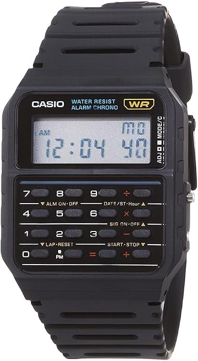 Casio CA53W Vintage Series | Data Bank | 1/100 SEC Stopwatch | Water Resistant | 8 Digit Calculator | Dual Time | Resin Band | Resin Case | Auto Calendar | Daily Alarm | 5 Year Battery