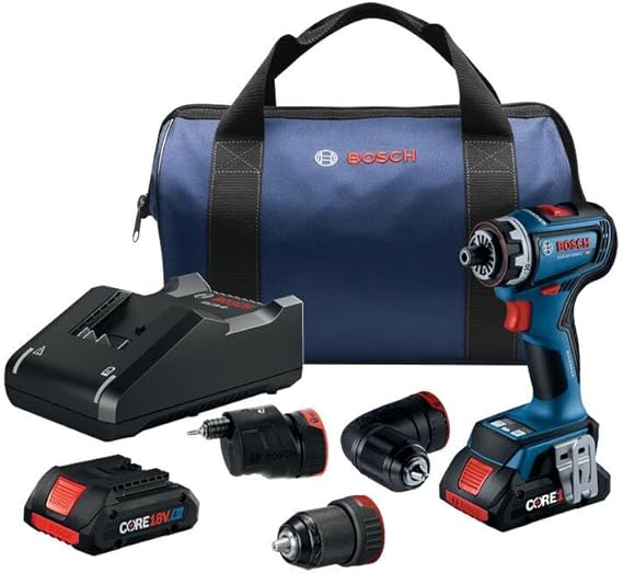 BOSCH GSR18V-800FCB24 18V Drill/Driver with 5-In-1 Flexiclick System and (1) CORE18V 4 Ah Advanced Power Battery