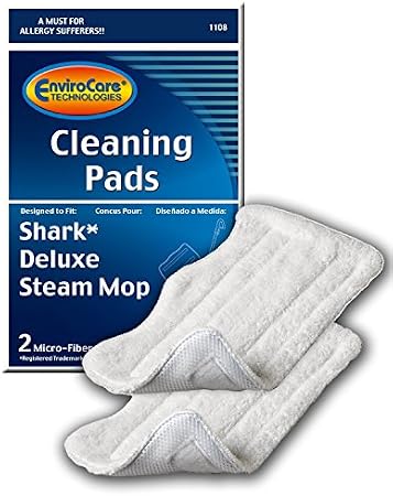 EnviroCare Replacement Cleaning Mop Pads Compatible with Shark Deluxe Steam Mops Shark Steam Mop S3101 S3202 S3250 S3251 Spray Mop SK410 SK460 SK115 SK140 SK141 SK435CO 2 Pack
