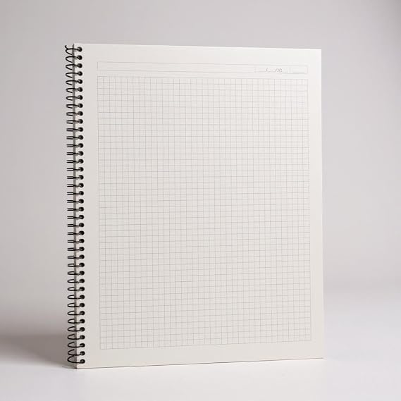 60 Leaf Notepad with Ripstop Waterproof Spiral with Transparent Cover in A4 Size, Ideal for Office, Planner (Squared)