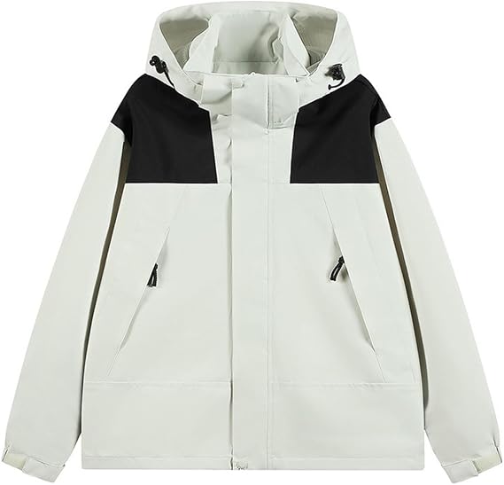 Men's Mountain Waterproof Jacket with Hooded Hiking Coat Lightweight Rain Windbreaker