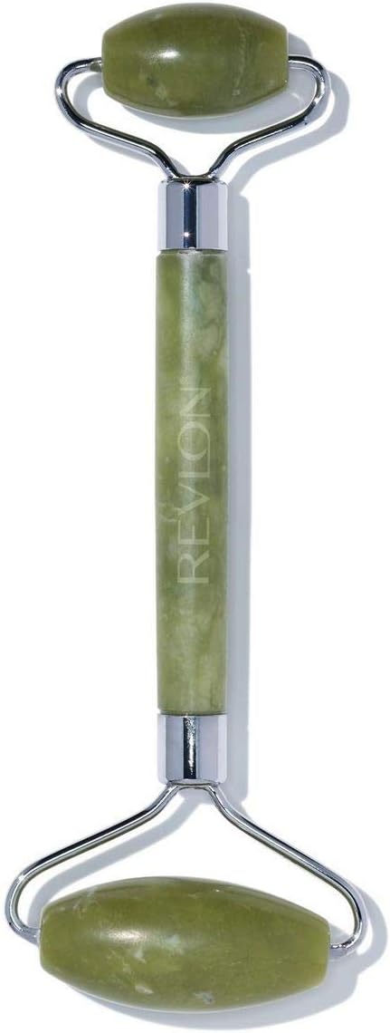 Revlon Jade Stone Face Roller, Dual-Sided Face Massager to Cool and De-Puff, Jade, 1 Count