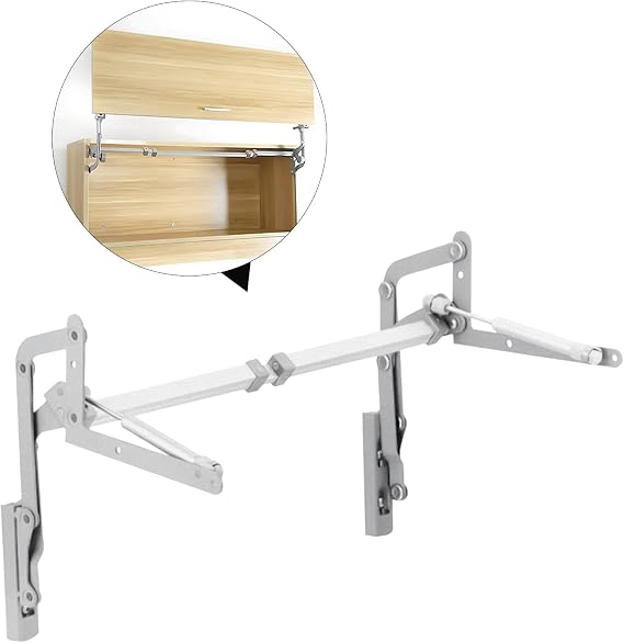 Cabinet Door Hinges, Folding Lift up Top Table Vertical Swing Lift Up Stay, Silent Pneumatic Arm Kitchen Mechanism Hinges