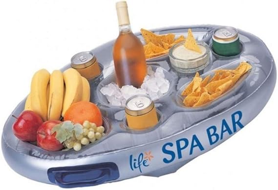 Official 'Perfect Pools' Spa Bar Inflatable Hot Tub Side Tray for Drinks and Snacks - Perfect for Pool Parties!