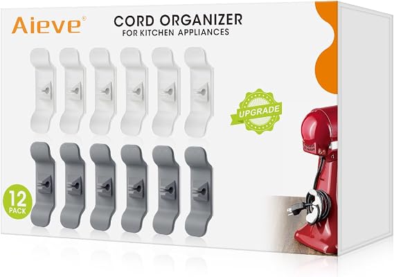 Aieve Cord Organizer for Kitchen Appliances, 12 Pack Cord Wrap Organizer