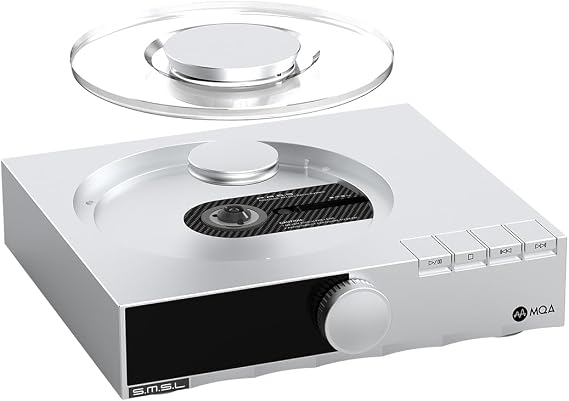 SMSL PL200T CD Player, HiFi MQA-CD Transport USB/Clock Input Optical/Coaxial/IIS/AES/EBU Output 32Bit/768kHz DSD512 P.A.S.S. System Desktop Audio Player