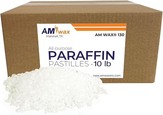 AM Wax 10 lb Fully Refined Paraffin Wax Pastilles, Paraffin Wax Candle Making Kit, Paraffin Wax Beads, Making, Canning, Waterproofing, Metal Preservation, and a Variety of Other Applications
