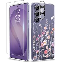 GVIEWIN for Samsung Galaxy S26 Case, Clear Floral Slim Shockproof Protective Women Phone Case, Non-Yellowing, with Screen Protector & Camera Lens Protector for Galaxy S26 6.3", Floratopia/Colorful