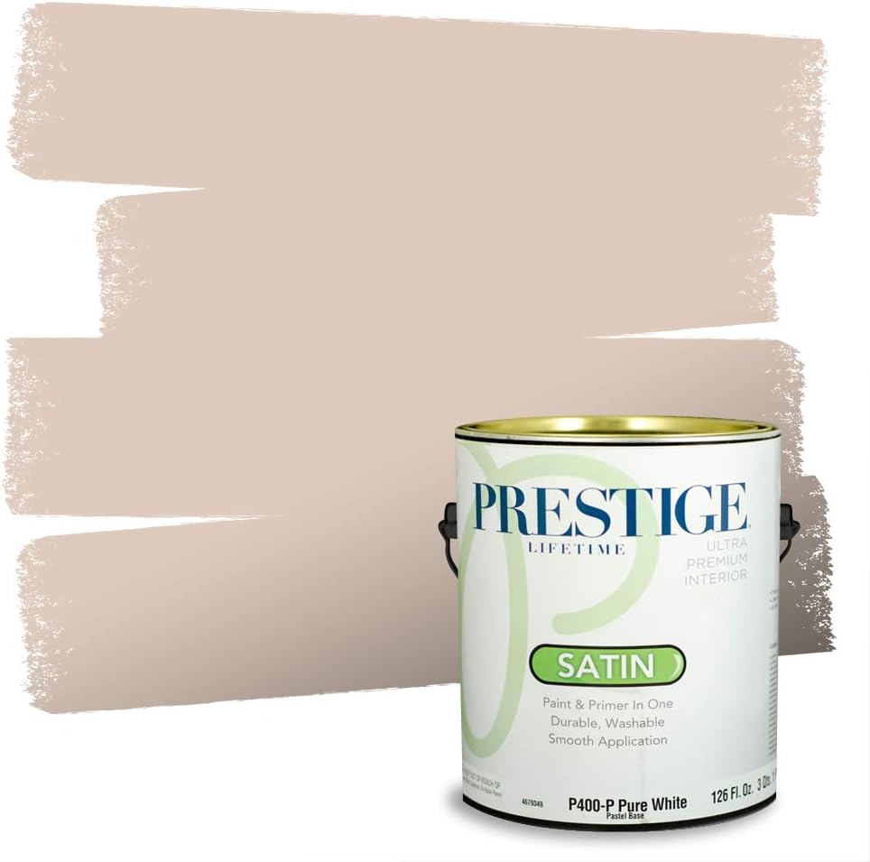PRESTIGE Paints Exterior Paint and Primer In One, 1-Gallon, Flat, Comparable Match of Sherwin Williams* Otter*