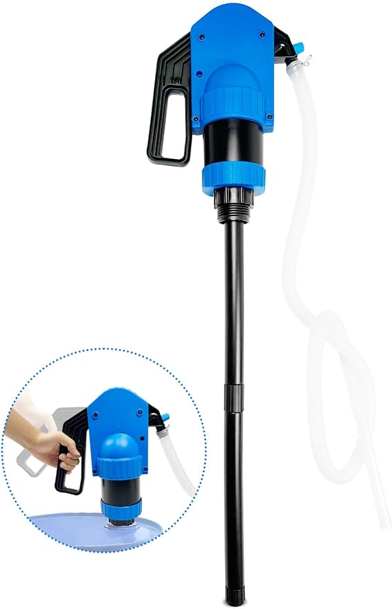 Lever Action Drum Pump,Manual Barrel Pump for water/oil/liquids,55-gallon siphon pumps includes 6.56 feet of 3/4-inch corrugated hose