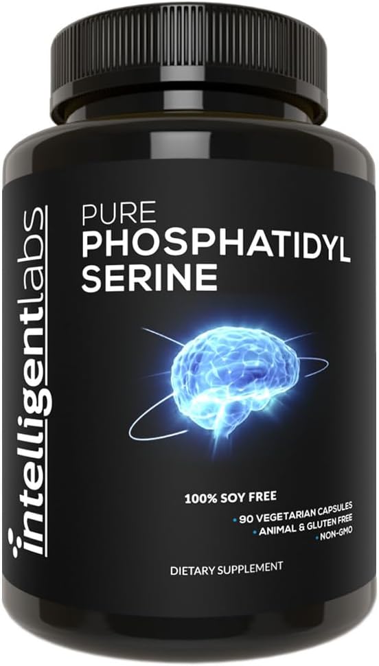 Intelligent Labs Phosphatidylserine Supplement 100mg, 90 High Strength Capsules, 100% Soy and Allergen-Free, Pure Phosphatidylserine from Sunflower Lecithin