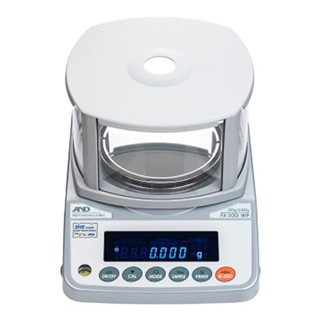 A&D Engineering FX-200iWP Series FX-i Water Proof Precision Balance, 220g Capacity, 110V