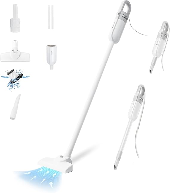 SIMPLUS Vaccum Cleaner for Home, Corded Stick Vaccum 400W 15KPA for Pet Hair, Small Handheld Vaccum for Hardwood Floor, Electronics, Lightweight Mini Vaccum for Dorm, Apartment, Bedroom, Wall