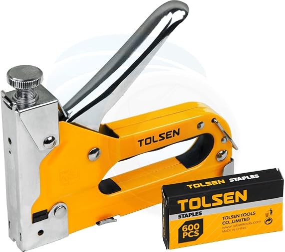 TOLSEN Heavy Duty Chrome 3 Way Stapler Staple Gun Nailer Crown U-Shape Nails